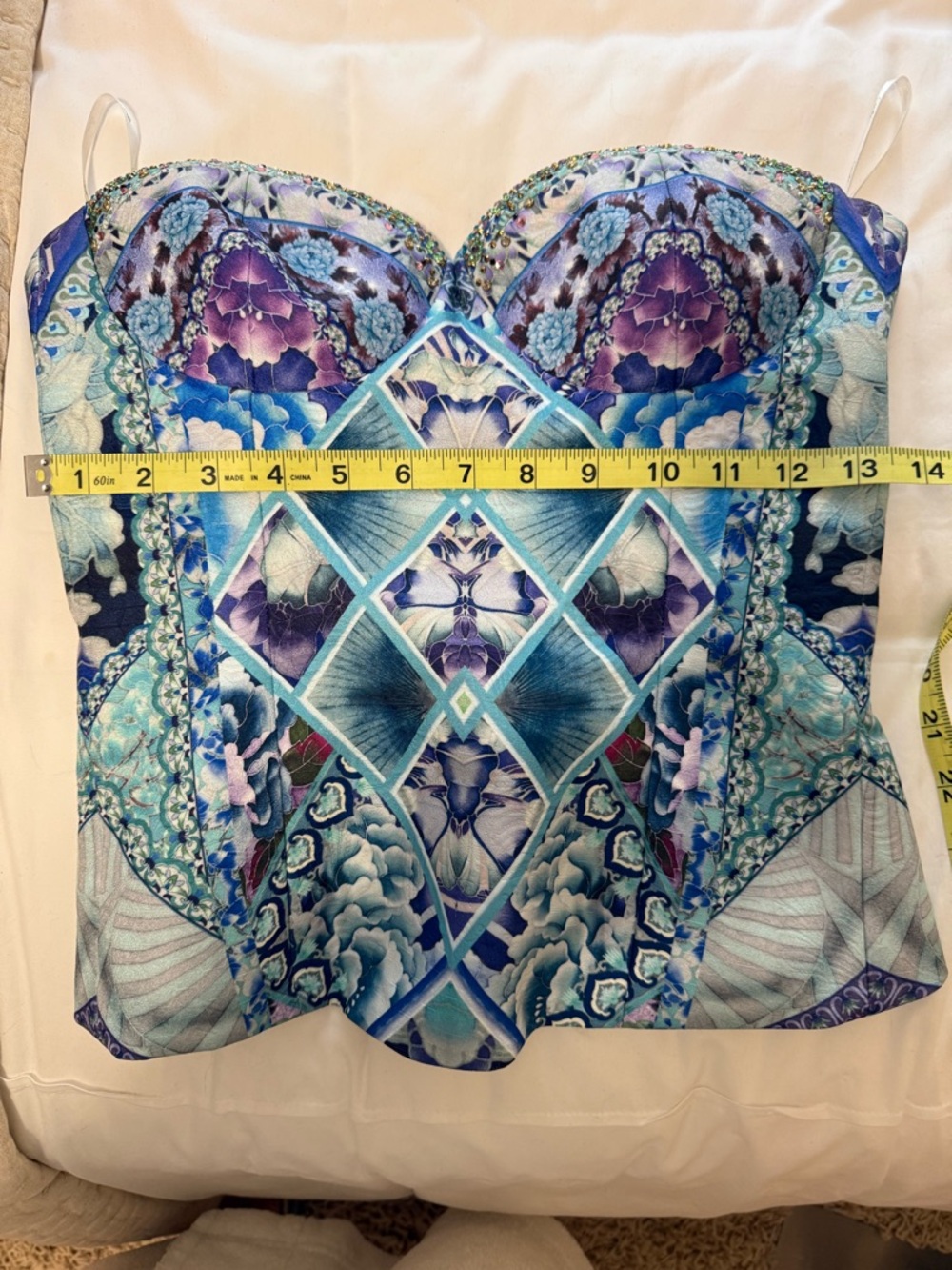 Camilla Blue & Purple Strapless Bohemian Maxi Top - Picture 11 of 14